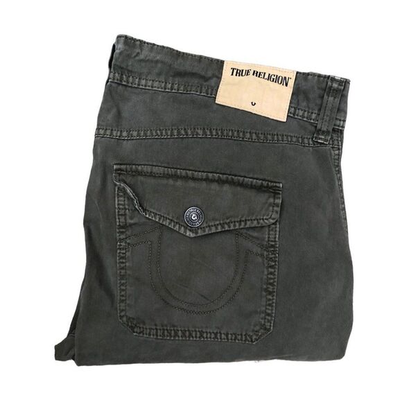RARE True Religion Jeans Size 33 CARGO Green - Picture 2 of 9
